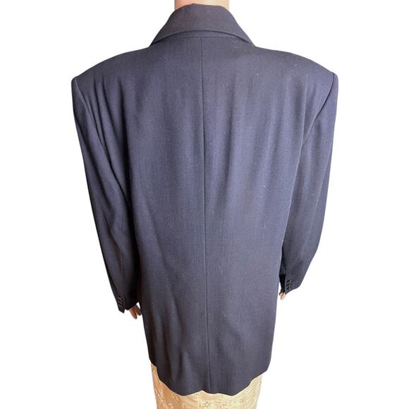Talbots VTG Navy Blue Wool Blend Blazer 16 Career Business Old Money Preppy - Picture 3 of 4